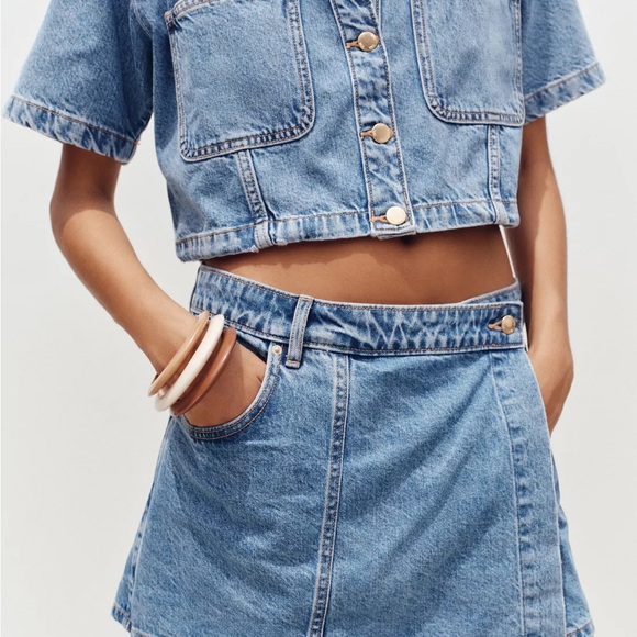 Zara Z1975 Short Denim Shirt & Crossover Skort - Picture 3 of 6